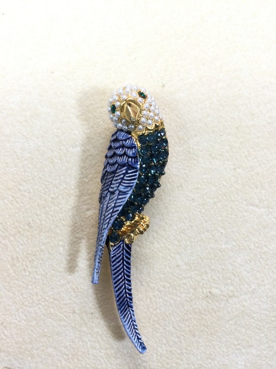 PAVE and Enameled Love BIRD BROOCH