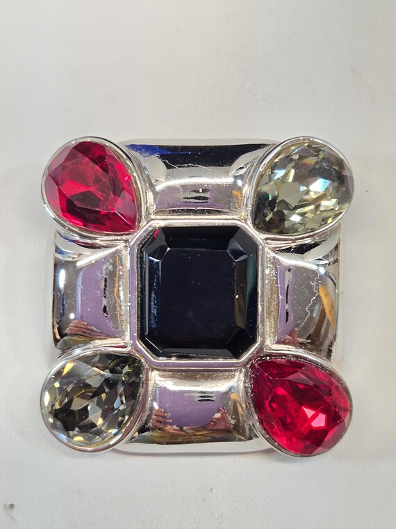 CINER Black DIAMOND and RUBY Brooch