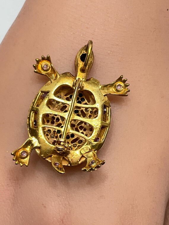 TURTLE with REAL GEMSTONES and Bobble Head, Legs … - image 6