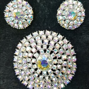 Weiss AB WHITE Brooch and Earrings