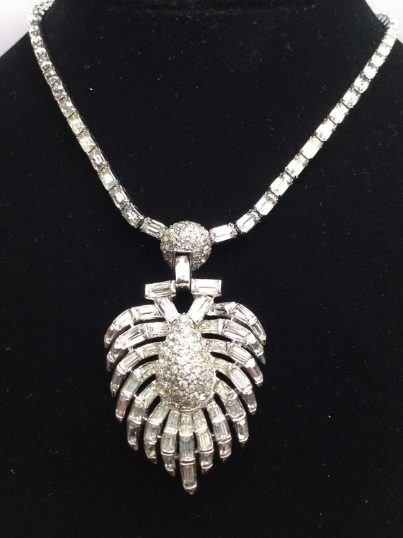 MAZER BROS PALMLEAF Diamante Necklace