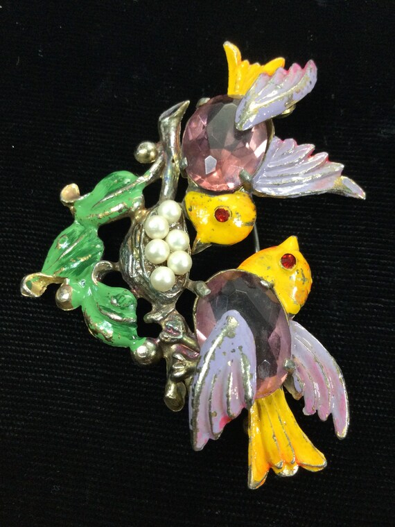FRED GRAY Birds on a Nest of EGGS Brooch - image 5