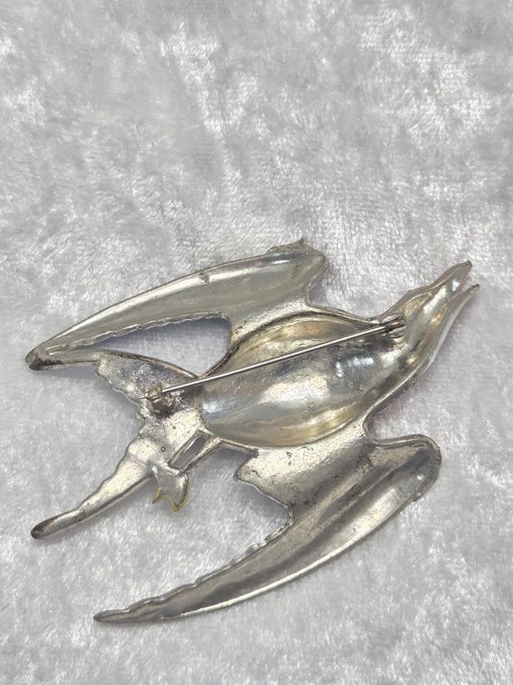 Large ENAMELED SWALLOW BROOCH View 5