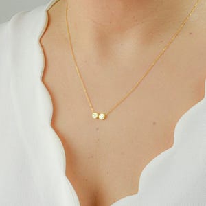 Custom Initial Necklace or Baby Name for New Mom, Dainty Personalized Disk Pendant, Gold, Sterling Silver  Rose Gold Gift for Grandma AD192