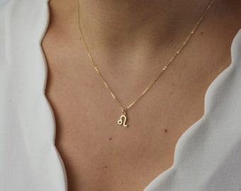 Tiny Zodiac Necklace, Horoscope Necklace, Star Sign Necklace, Thin Gold Chain, Constellation Necklace, Birthday Astrology Necklace AD150