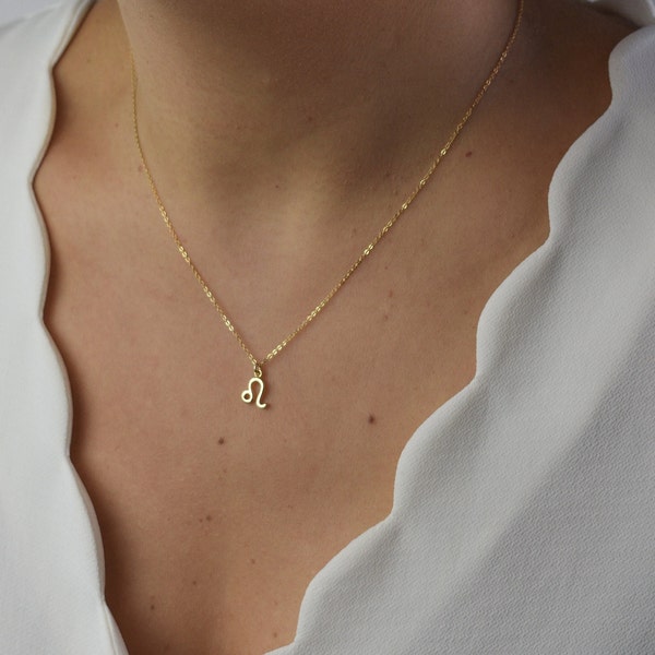 Tiny Zodiac Necklace, Horoscope Necklace, Star Sign Necklace, Thin Gold Chain, Constellation Necklace, Birthday Astrology Necklace AD150