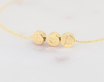 Personalized Initial Heart Necklace: Sterling Silver, Gold, Rose Gold