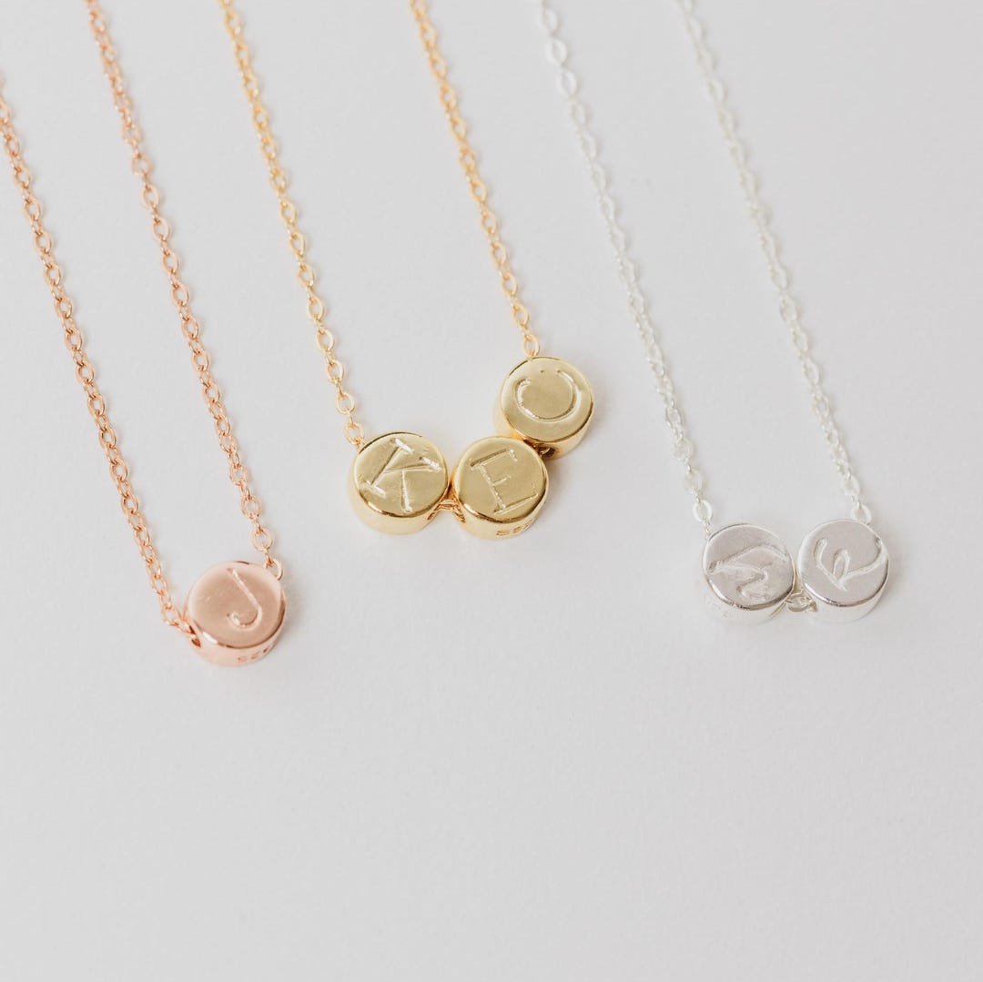 Custom Initial Necklace or Baby Name for New Mom, Dainty