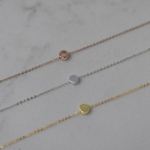 Gold Dot Necklace Tiny Disc Necklace Delicate Flat Circle - Etsy