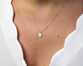 Gold Filled North Star Necklace: Dainty CZ Celestial Pendant