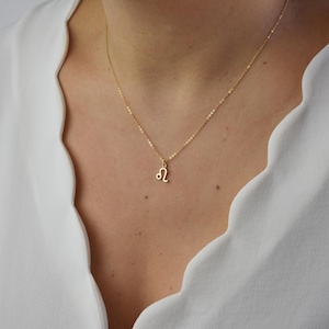 Tiny Zodiac Necklace for Astrology Lovers, Horoscope Star Sign Pendant, Gold, Sterling Silver or Rose Gold, Birthday Gift for Teenager AD150