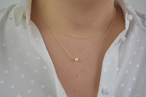 Seashell Island Thin Half & Half Gold Pearl Necklace – The Wanderlust Bazaar