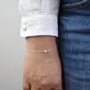 Single pearl bracelet silver Clearance