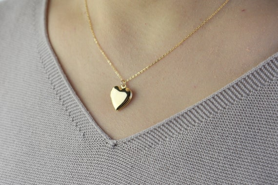 Small Personalised Heart Locket Necklace | Posh Totty Designs