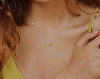 Tiny Star Necklace for Graduation for Daughter, Dainty Celestial Pendant, Teacher Appreciation Gift, Gold Sterling Silver or Rose Gold AD088