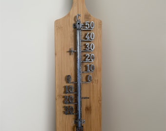 Thermometer Holz Bambus Braunschweig Gravur personalisiert Geschenk Geburtstag Hochzeit Vatertag Muttertag Jubiläum mit Gravur