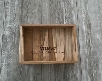 Holz Tablett personalisiert Geschenk Taufe Geburtstag Hochzeit Jubiläum mit Gravur