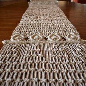Makramee Tischläufer, moderne Makramee, Hochzeit, Dekor, Display, Zimmer, Urlaub, Thema, Boho, Boho, Strand, Geschenke für sie, Braut, Kunst