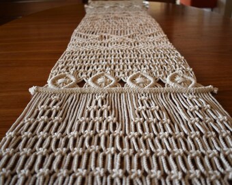 Macrame Table Runner, Modern Macrame, Wedding, Decor, Display, Room, Holiday, Theme, Boho, Bohemian, Beach, Gifts For Her, Bridal, Art