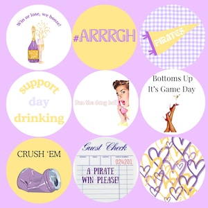 Preppy Game day Button Pins| College Spirit Shirt Button
