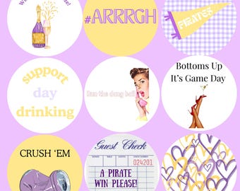 Preppy Game day Button Pins| College Spirit Shirt Button