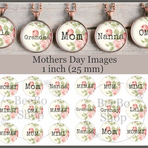 Mother’s Day Bottle Cap Images, Collage Sheet, Digital Download, BCI, Gift for Mom, Mothers Day Gift, Mother, Nana, Mimi, Mom, Jewelry