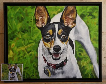 24in x 36in – Custom Pet Portrait Painting from Photo, Dog Painting, Cat Painting, Memorial, Animal Lover Gift, Time-Lapse