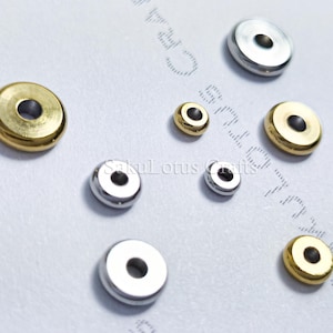 3mm 4mm 5mm 6mm Shiny Flat Disc Spacer Beads • Stainless Steel • 18K Gold Plated or Silver • Wholesale Jewelry Making Supplies DIY Craft