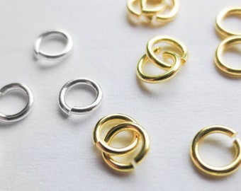 Now in ROSE! 4mm 21ga 0.7mm Solid 925 Sterling Silver 18k Gold Vermeil Open Jump Rings Findings Components Bulk Jewelry Making Supplies Diy