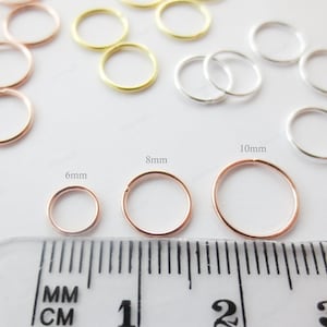 NEW! 5mm 6mm 8mm 10mm 21ga 0.7mm 18k Yellow Rose Gold Vermeil Solid 925 Sterling Silver Round CLOSED Jump Rings Jewelry Making Supplies Diy