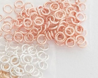 Bulk' 2.5mm 24ga 0.5mm Solid 925 Sterling Silver ROSE 18k YELLOW GOLD Delicate Tiny Open Jump Rings Components Jewelry Findings Wholesale