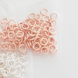 Tiny 2.5mm 24ga 0.5mm Solid 925 Sterling Silver ROSE 18k YELLOW GOLD Delicate Open Jump Rings Components Wholesale Jewelry Making Supplies