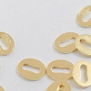 NEW' 18K Yellow Gold Solid 925 Sterling Silver Vermeil Oval Hallmark Stamped Tags Connectors Findings Components Jewelry Wholesale Italy image 1