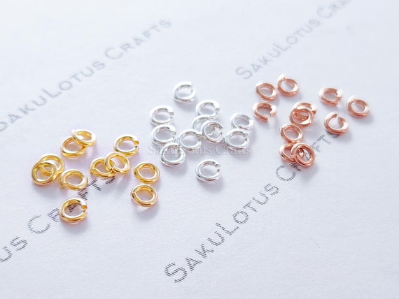 20ga 3.5mm 0.8mm Solid 925 Sterling Silver 18k Yellow Gold Rose Gold Vermeil Open Jump Rings Jewelry Making Supplies Findings Wholesale Diy