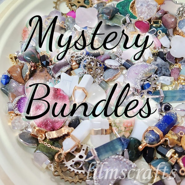 Deep Discount! Assorted Jewelry Pendant Mystery Bag Bundles! All kinds of Perfectly Imperfect, New & Damaged Natural Crystal Stone Pendants