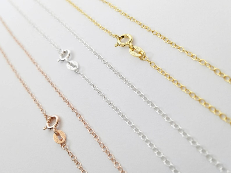 BACK' 14 16 18 20 22 24 Inch 18K Gold Solid 925 Sterling Silver Oval