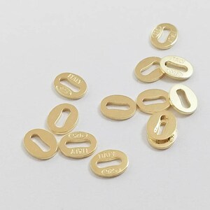 NEW' 18K Yellow Gold Solid 925 Sterling Silver Vermeil Oval Hallmark Stamped Tags Connectors Findings Components Jewelry Wholesale Italy image 4