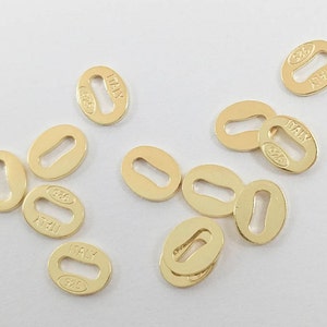 NEW' 18K Yellow Gold Solid 925 Sterling Silver Vermeil Oval Hallmark Stamped Tags Connectors Findings Components Jewelry Wholesale Italy image 5