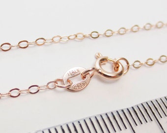 14 16 18 20 22 24" Inch' Solid 925 Sterling Silver 18k ROSE Gold 1.6x2.1mm Delicate Flat Cable Chain Necklace Spring Clasp Jewelry Wholesale