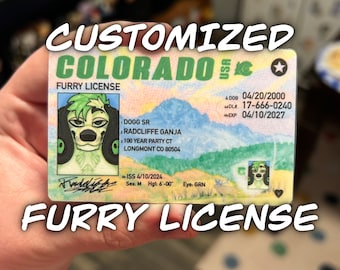 Furry Driver's License Decoration Badge Identification Wallet