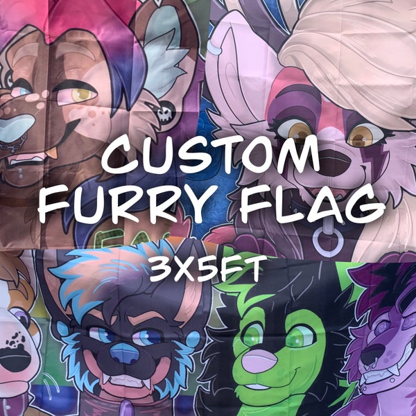 CUSTOM Fursona Flag Tapestry Pride Country PRINTED