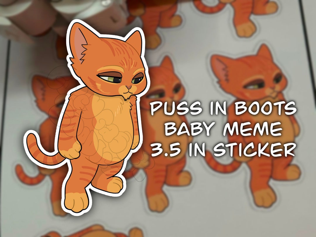 Puss in Boots Baby Meme 3.5 Inch Sticker full of Leche Etsy