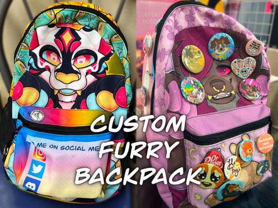 Custom Backpack Furry Fursona Etsy