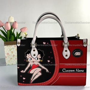Sac à main en cuir personnalisé Betty Boop, sac à main pour femme Betty Boop, sac à bandoulière vintage, sac à bandoulière, sac à poignée supérieure