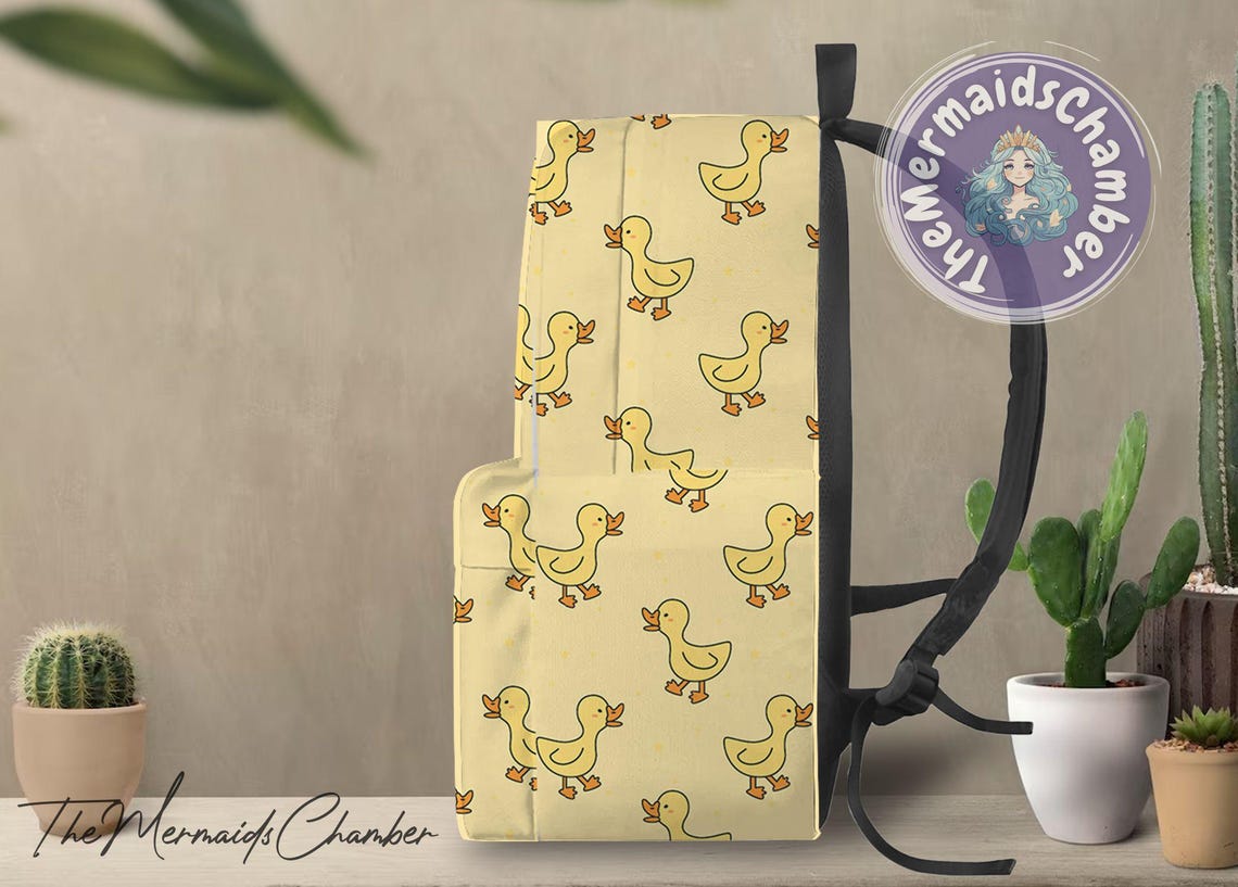 Black Duck Mallard Pattern Print Backpack