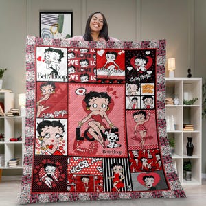 Betty Boop Quilt Blanket, Betty Boop Blanket Quil, Bedding Blanket, Personalized Custom Blanket