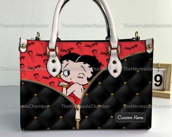 ★TOUT Y EST★ Betty Boop Glossy Leather Mini Shoulder Bag R Betty Boop Purse Ladies Crossbody Vegan Leather Mini Bag Set
