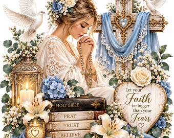 Christian Faith PNG Bundle, Jesus Cross Dove Sublimation Designs, Bible Verse Religious Digital Download