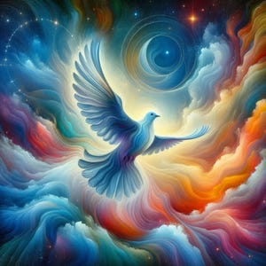 Imagen de paloma Debe tener una paloma celestial única Ascensión Símbolo espiritual abstracto de paz y luz jpg 300dpi alta resolución comercial gratuita