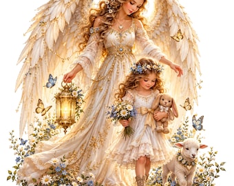 Angel PNG Bundle, Guardian Angel Sublimation, Memorial Angel PNG, Celestial Angel, Christmas Angel, Spiritual Digital Download